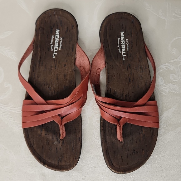 Merrell strappy sandal district mahana performance Redwood flip flop size 9 - Picture 2 of 7